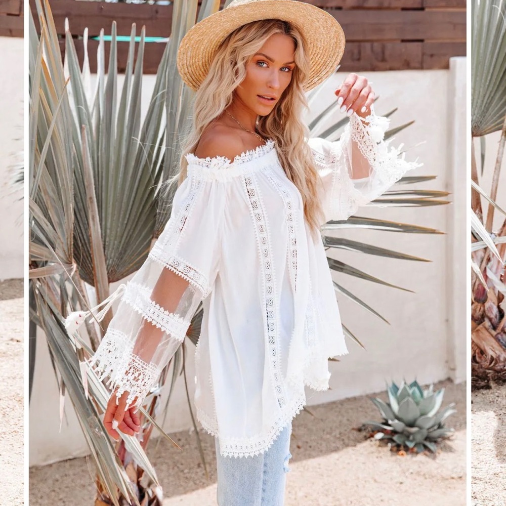 Vici off the shoulder crochet top